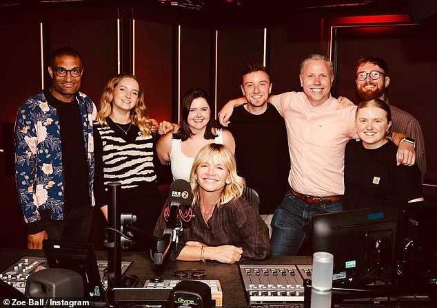 Zoe Ball, the BBC's highest paid presenter, who earns almost £1million a year, has gone on unexplained extended leave (pictured back in the Radio 2 studio on Monday)