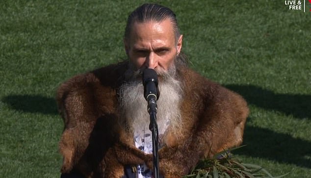 Aboriginal elder Uncle Colin Hunter delivered the Welcome to Country at the AFL grand final