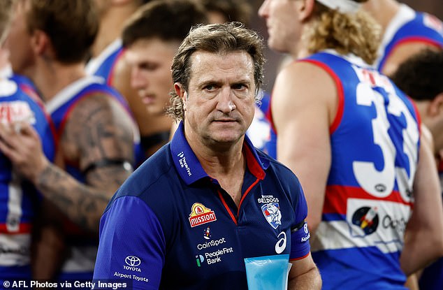 Western Bulldogs coach Luke Beveridge was angry at suggestions his captain sat on the bench for too long in their elimination final loss to the Hawks