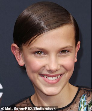 Millie Bobby Brown shot to fame in Stranger Things. Pictured here in 2016, aged 12