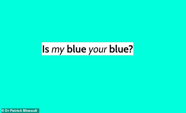 During the test you will be shown a series of six shades and asked to click one of two buttons: 'This is blue' or 'This is green'.