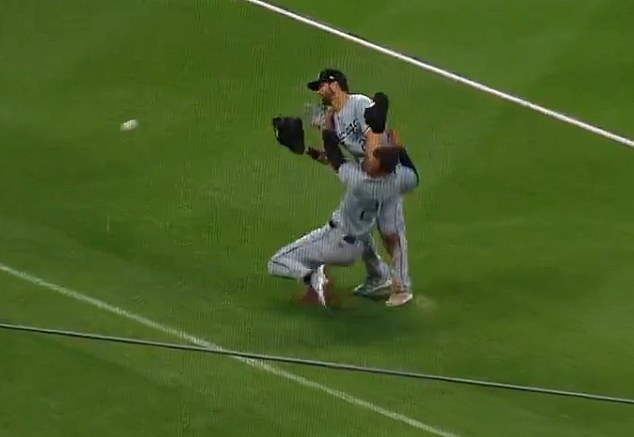 Miguel Vargas collided with Andrew Benintendi while trying to catch a pop fly