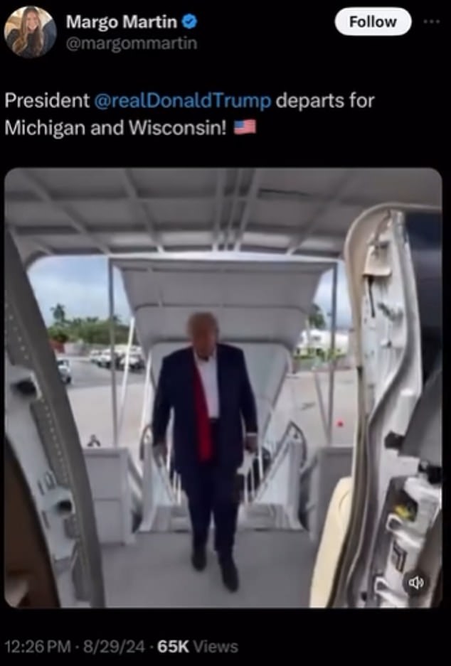 The band has sued the presidential candidate over a video that shows him boarding a plane last month for campaign visits in Michigan and Wisconsin