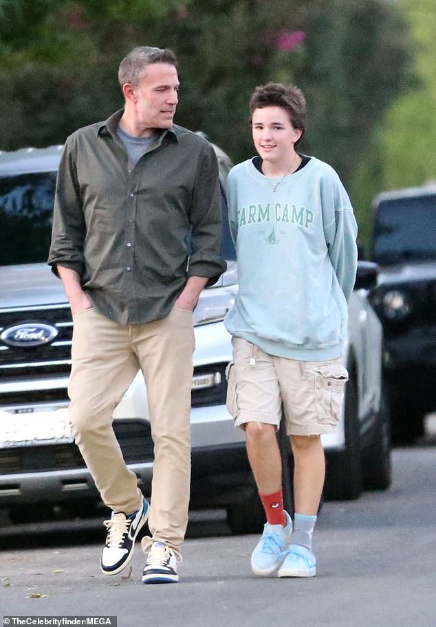 Ben Affleck's child Finn has been named Seraphina Rose. The youngster revealed in April that they now use the pronouns they/them. The pair are pictured above last month