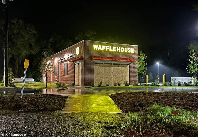 As Hurricane Helene prepares to make landfall in northwest Florida, a single photo of a boarded-up Waffle House in Crawfordville has been named the 'most terrifying image'