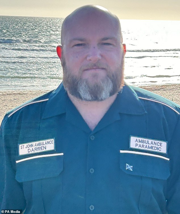 Darren O'Hare (pictured) worked as a paramedic for the Scottish Ambulance Service in the Forth Valley area for 10 years, but now earns thousands of dollars more as an Australian paramedic