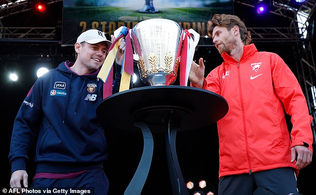 If superstition is any guide, Brisbane Lions are set to win Saturday's AFL Grand Final at the MCG (pictured, opponents Lachie Neale (left) and Dane Rampe)