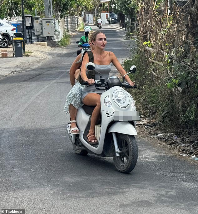 Tahlia Skaines, originally from the Gold Coast, was spotted in Bali riding a motor scooter with her mother without a helmet on