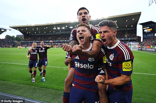 Wolves 1-2 Newcastle: Harvey Barnes SCREAMER seals late comeback win to fire unbeaten Toon up to third after Fabian Schar's long-range strike cancelled out Mario Lemina opener