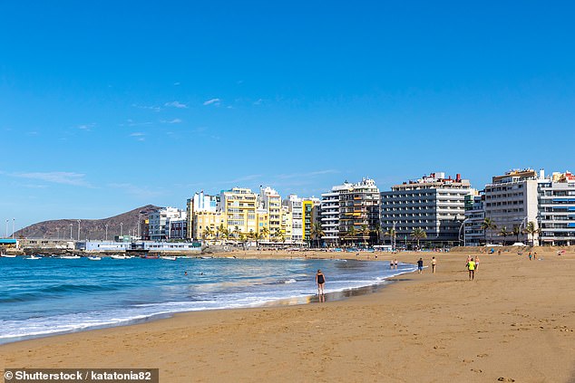 The 30-year-old German lost her battle for her life in a Spanish Air Force helicopter while being evacuated to a hospital in Gran Canaria (File photo of a beach in Gran Canaria)