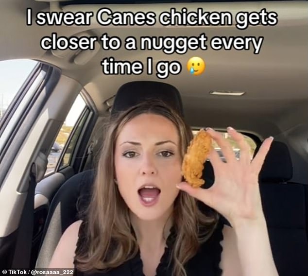 Roz, a TikToker from Los Angeles, took to the video-sharing app to show off the chicken fillet she received from the fast food chain