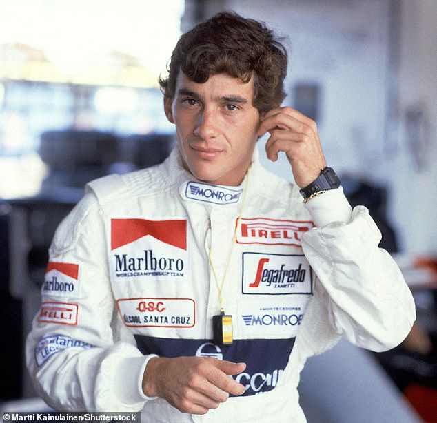 Ayrton Senna is pictured at his home, the Brazilian Grand Prix, in Rio de Janeiro in March 1984