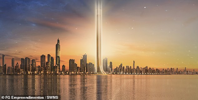 A digital rendering by architectural firm FG Empreendimentos shows what the Senna Tower could look like if it were built