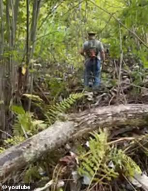 The couple filmed themselves trekking through rugged brush in the Daniel Boone National Forest