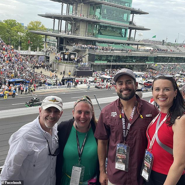 Jones was at one point stuck up to his knees in mud and had an encounter with a backhoe before getting back onto Interstate 26 on foot using a reflective pole to avoid being hit by a car. PHOTO: From left to right David Jones, Ava Jones, Daniel Marquez and Elizabeth Marquez