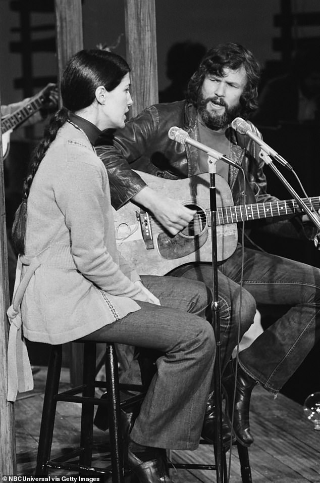 Coolidge and Kristofferson - pictured in 1973 - went on to release a trio of critically acclaimed records: 1973's Full Moon, 1974's Breakaway and 1978's Natural Act.