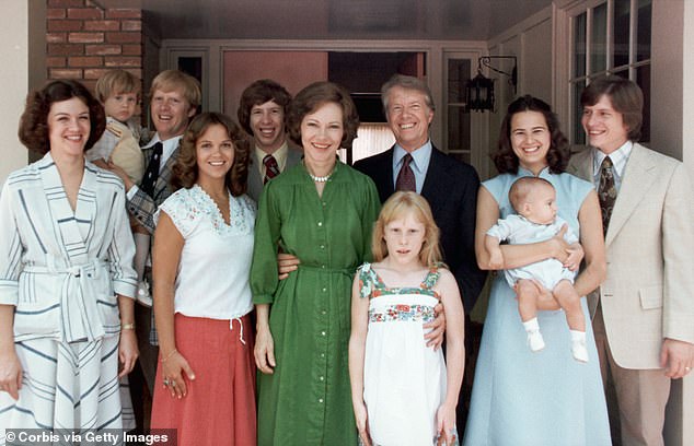 Always by Jimmy's side was Rosalynn, who died last November, after 77 years of marriage that produced four children, and 22 grandchildren and great-grandchildren (the family is pictured in the late 1970s)