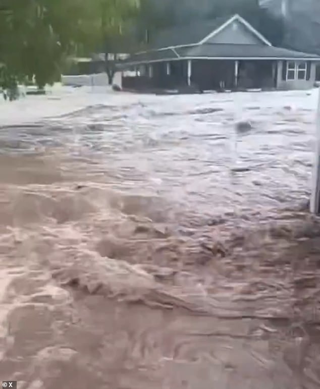 A man in Tennessee posted a terrifying firsthand image of what it was like on the ground when the Nolichucky River burst past the dam