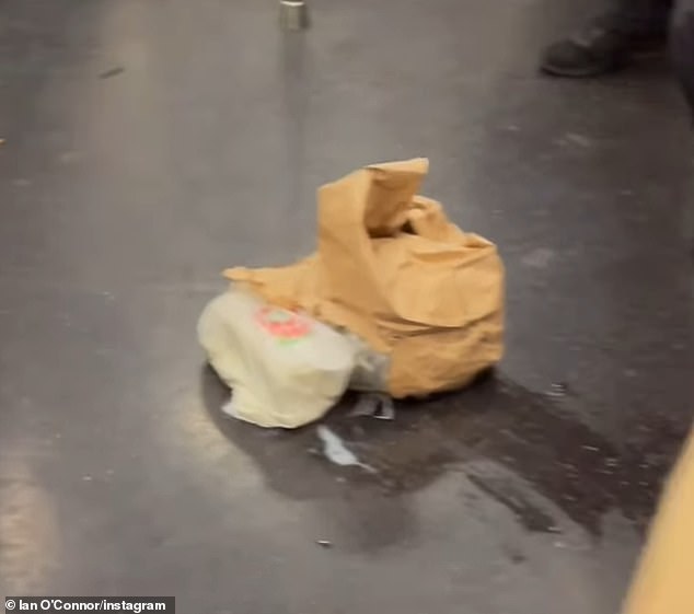 Social media users were fascinated by what they could see, as the shocked user watched as someone else tried to move the bag, which appeared to be broken