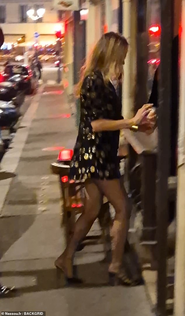 Then she walked back to the restaurant