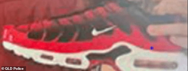 The girl was last seen wearing these red and black TN shoes (photo)