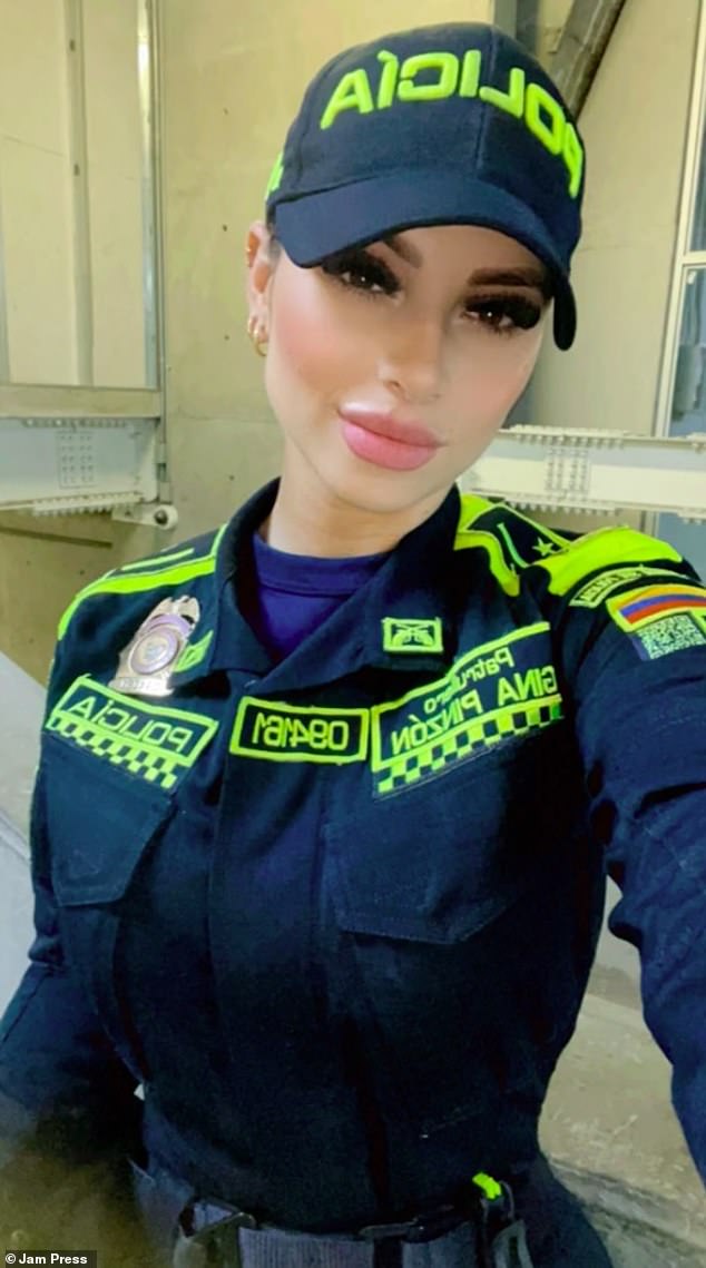 Gina Pinzó is a police officer for the Cali Metropolitan Police and a social media star with over 3 million followers on Instagram