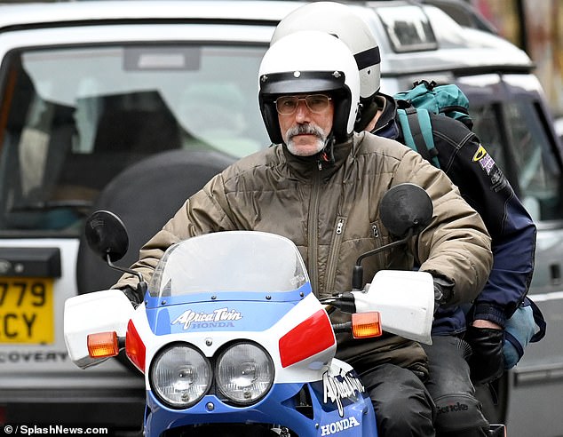 He made sure safety came first by wearing a helmet