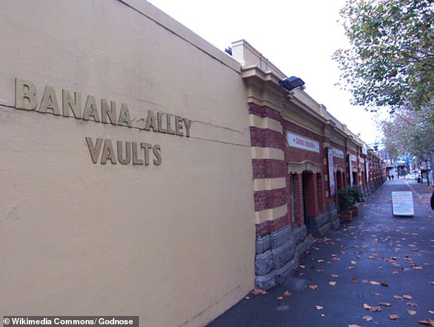 Banana Alley near Flinders Street remained cordoned off as a crime scene on Tuesday evening