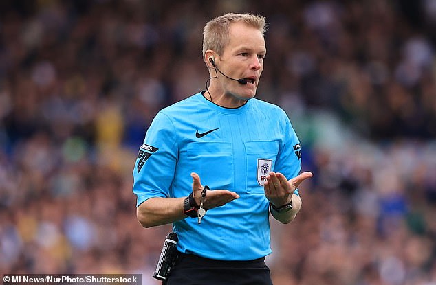 Ward, pictured refereeing a championship game on Saturday, was called a “****” by Stephens