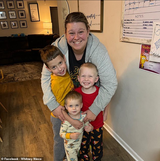 The boys' mother, Whitney Niece (pictured here), said the family is now focused on raising awareness about the condition, which can cause headaches attributed to more common causes