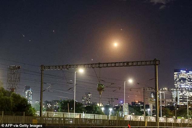 Projectiles are intercepted by Israel over Tel Aviv