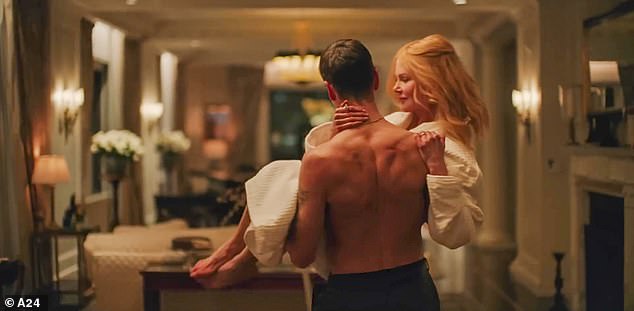 The trailer offers a glimpse of a whole series of romps during the couple's breathtaking affair, and during one appointment, Samuel orders Romy to get down on her knees.