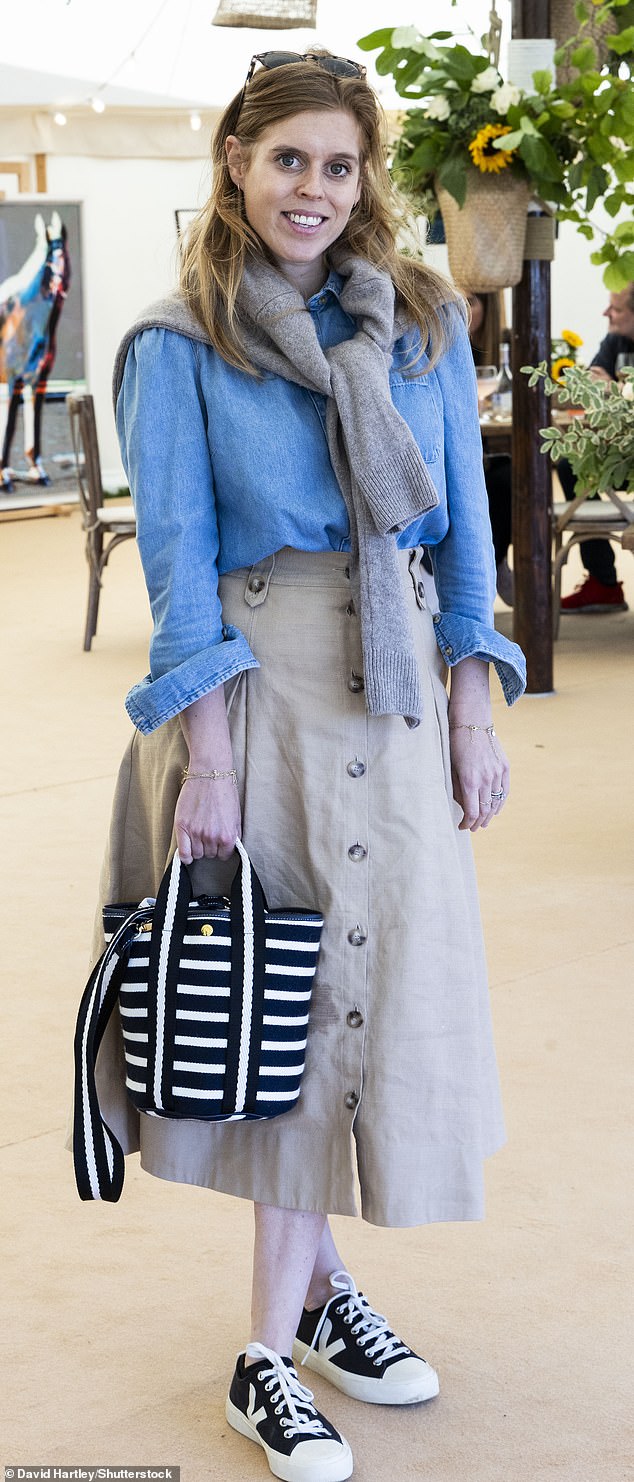 Princess Beatrice opted for a flowing maxi skirt during the Cornbury House Horse Trials last month