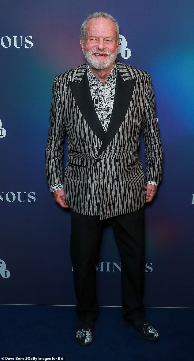 Film director and Monty Python star Terry Gilliam cut a quirky figure in a graphic suit