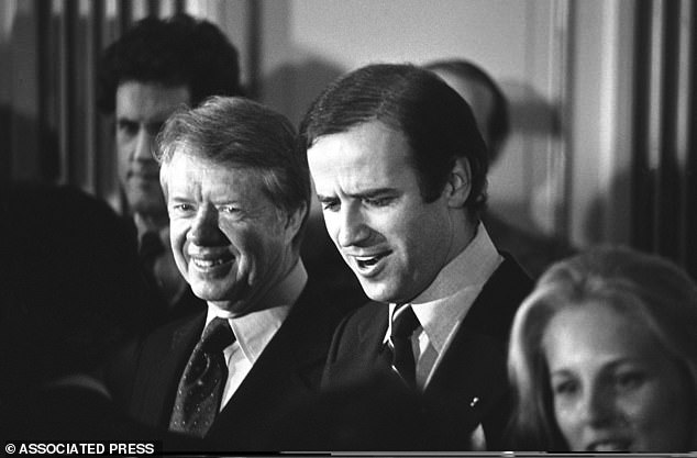 Then-President Jimmy Carter with then-Senator Joe Biden in 1978 in Wilmington, Del.