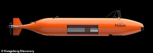 The drones, orange and torpedo-shaped, serve to collect high-resolution data using sonar that create high-resolution maps of the seabed