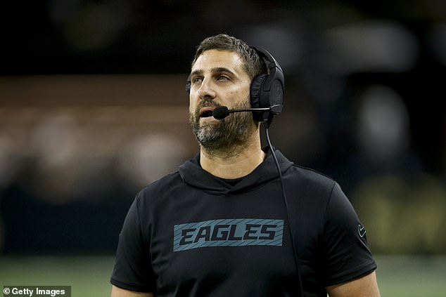 ick Sirianni, head coach of the Philadelphia Eagles, looks on against the New Orleans Saints