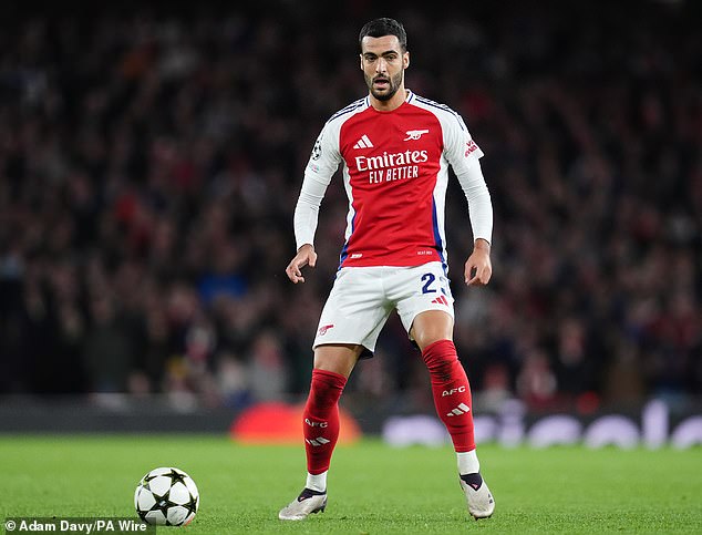 Mikel Merino got his first minutes as an Arsenal player after recovering from a shoulder injury