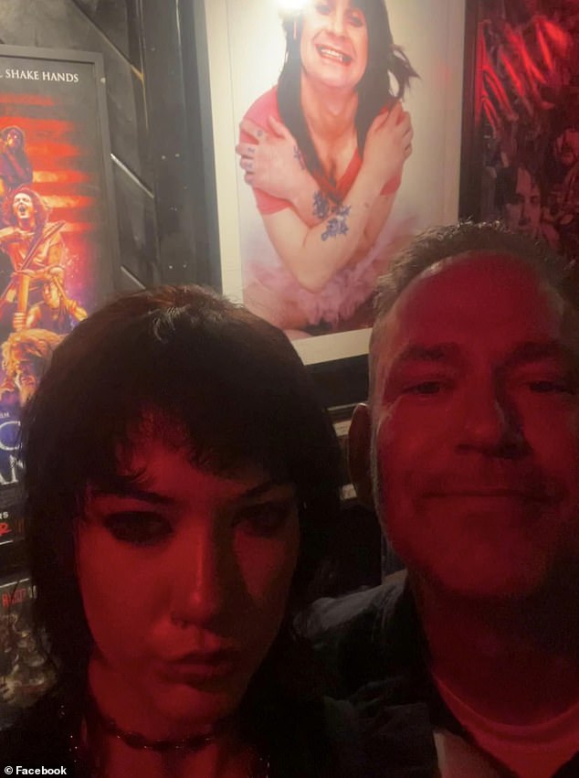 The father-daughter duo posed for a photo with an Ozzy Osbourne poster during the trip