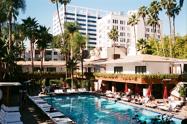 A general view of the swimming pool at the Hollywood Roosevelt hotel in Los Angeles