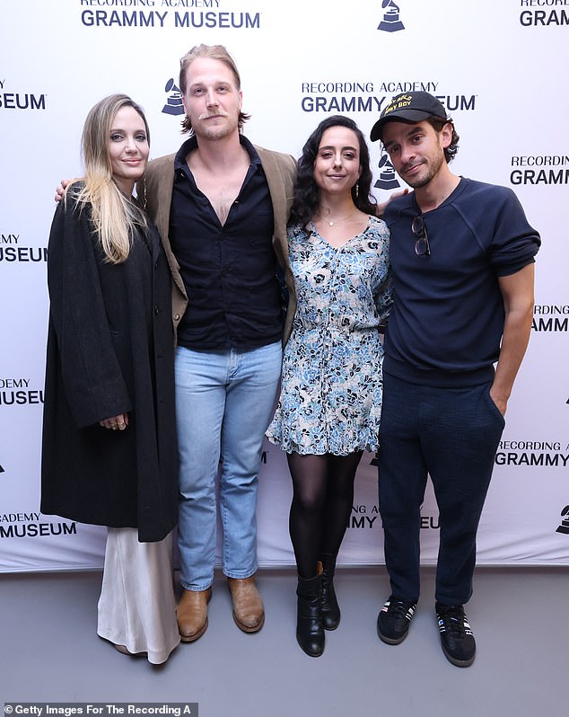 From left to right, Jolie, Zach Chance, Danya Taymor and Justin Levine during an evening in New York with the Outsiders at The Greene Space in New York on September 30