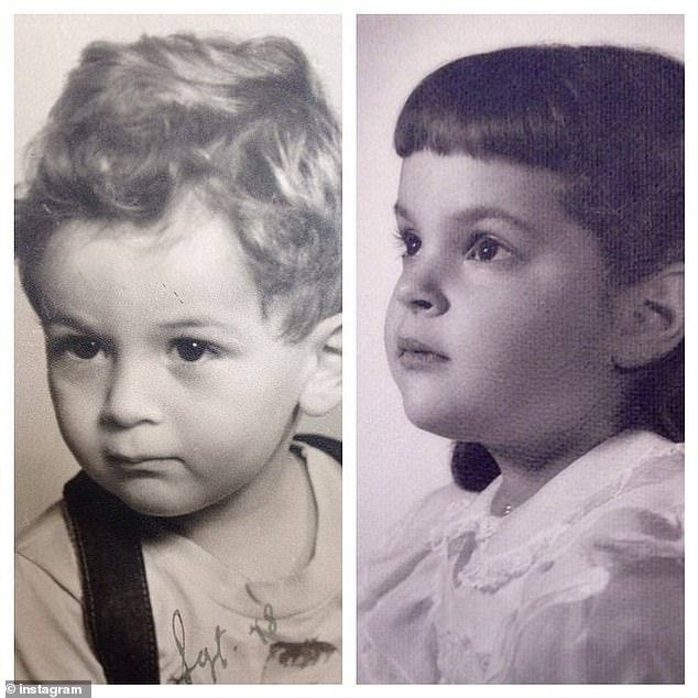 Ina (right) and her husband Jeffrey, pictured as children twelve years before they met