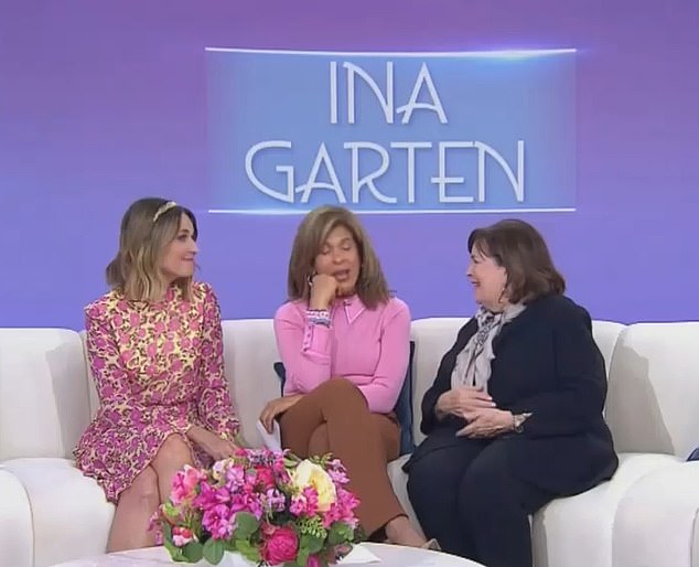 Ina talks to Savannah Guthrie (left) and Hoda Kotb on Today on Tuesday morning