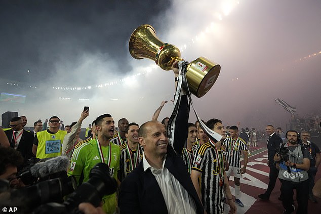 Allegri's last act as Juventus manager was to lead the team to victory in the Coppa Italia