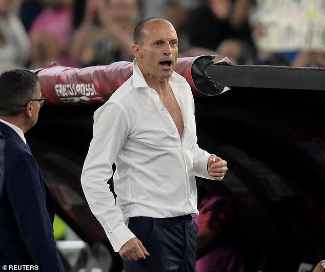 But the final stages of the match were mired in controversy when Allegri lost his head