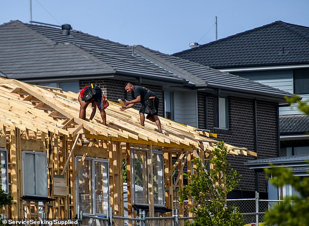 Every Australian state is lagging behind nationally agreed housing targets, new modeling shows (pictured, Sydney builders)