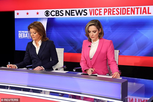 Face the Nation host Margaret Brennan (right) fact-checked Republican vice presidential candidate Senator J.D. Vance, noting how Haitians living in Springfield, Ohio were in the country legally