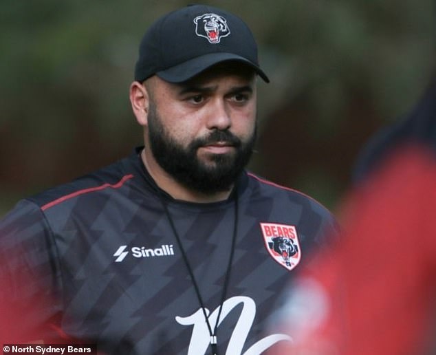 Andy Alashooty will appear in court later this month after police allegedly found ten bags of cocaine in his hotel room (pictured, coach of the North Sydney Bears NSW Cup side)