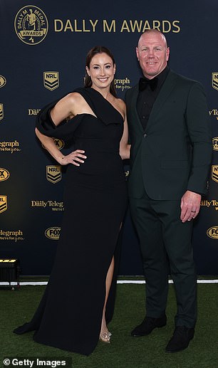 Luke Lewis' wife Sonia Lewis looked chic after opting for a safe, stylish, floor-length black dress