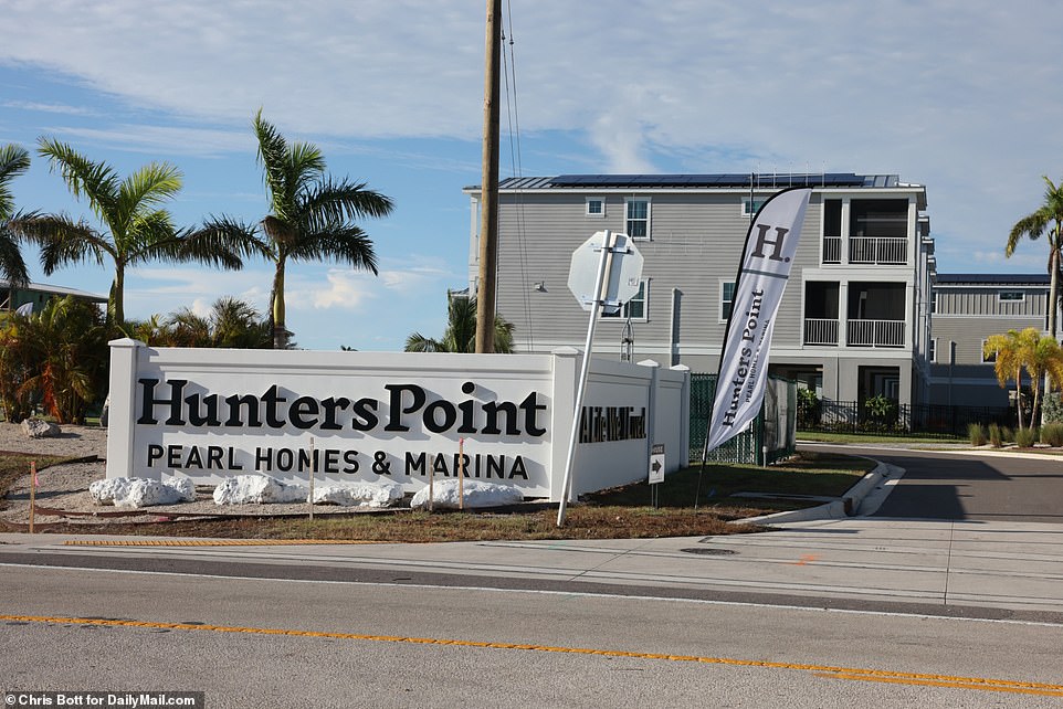 The front of the Hunters Point community, where residents first arrived in 2022